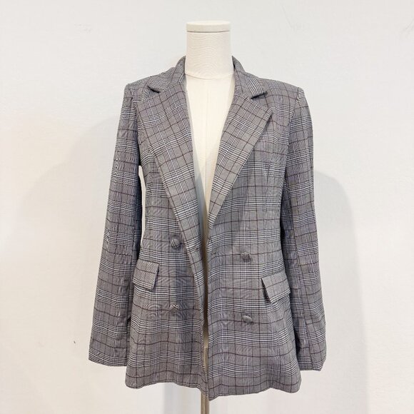Majorelle Rhea Glen Plaid Double Breasted Blazer Jacket Contemporary Work Small - Picture 3 of 13